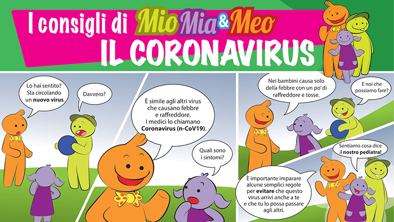 Coronavirus fumetto bambini